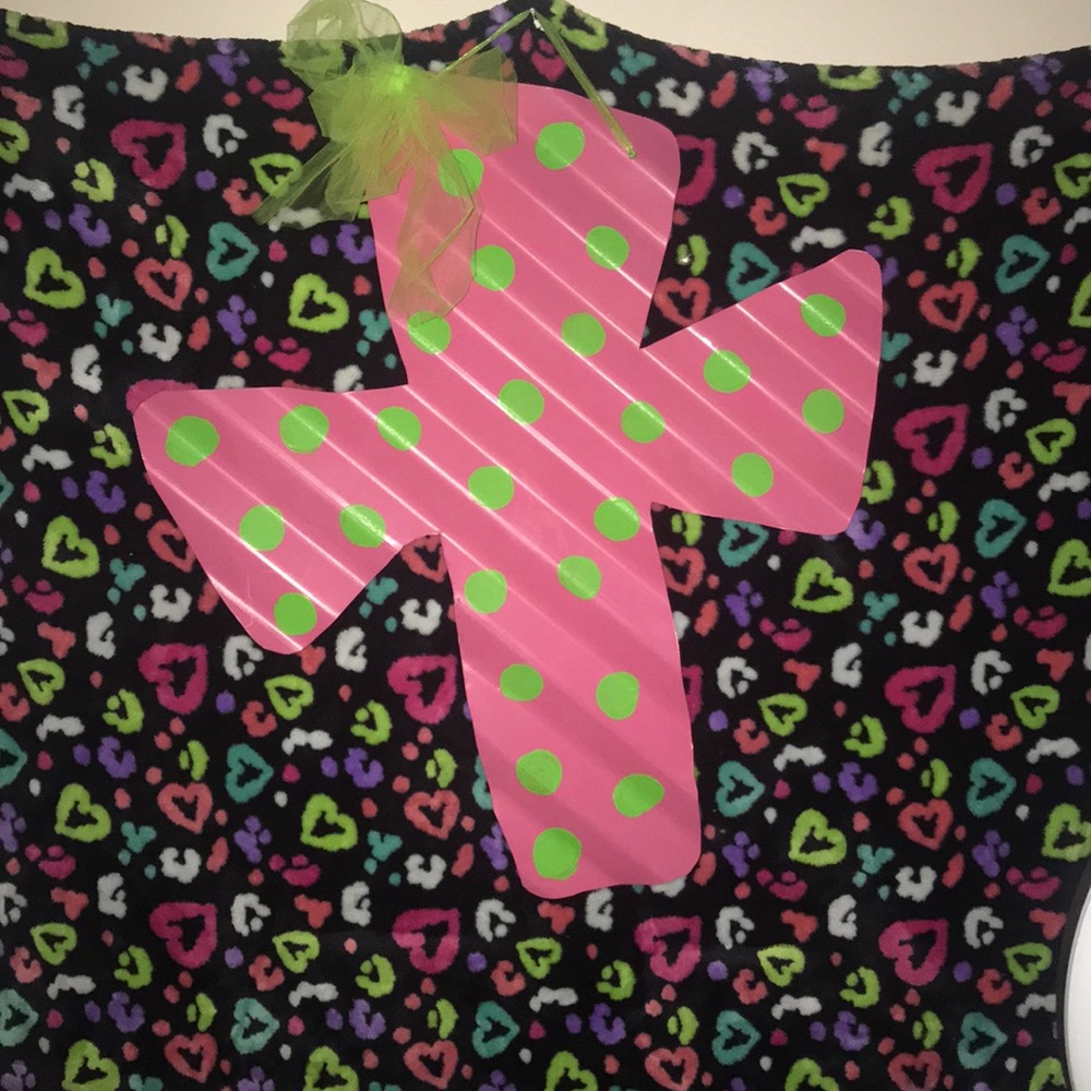 Pink and green cross